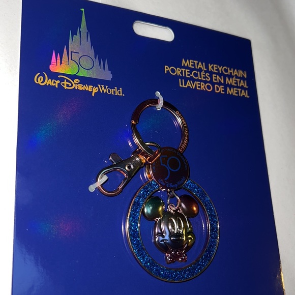 DISNEY Mickey 50th Anniversary Keychain Iridescent - Picture 3 of 9